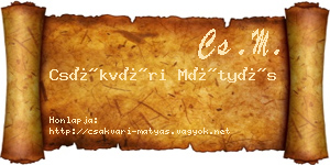 Csákvári Mátyás névjegykártya